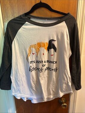 Hocus Pocus Graphic Raglan Tee - Black & White